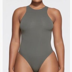 SKIMS High Neck Grey Bodysuit